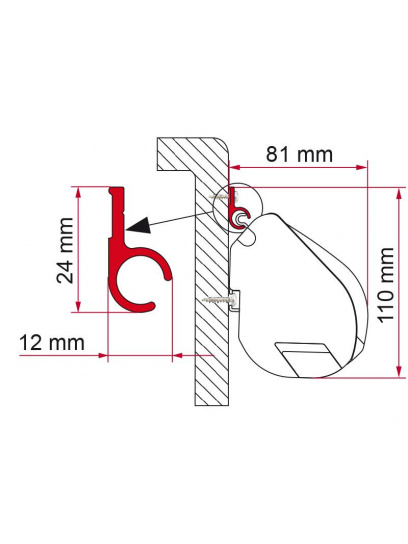 Adapter do markizy F35/F45/Caravanstore Rail R 300 - Fiamma