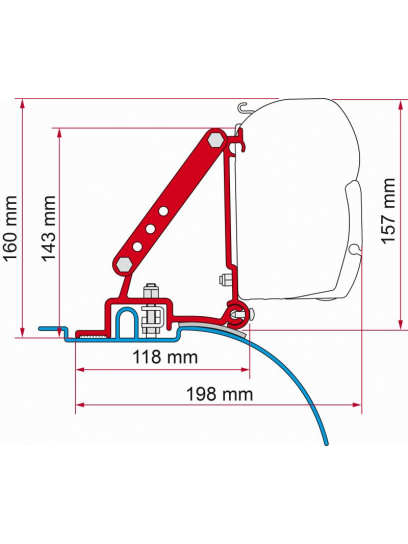 Adapter do markizy F45 Kit Ducato/Jumper/Boxer (High Roof) 1994-2006 - Fiamma