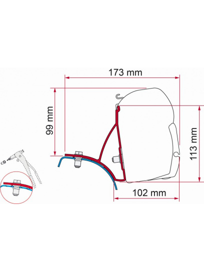 Adapter do markizy F45s Kit Trafic/Vivaro/Primastar 2001-2014 - Fiamma