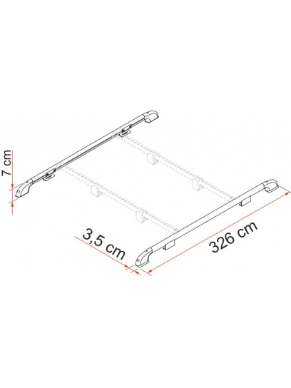 Relingi belki dachowe Roof Rail 2 szt. - Fiamma