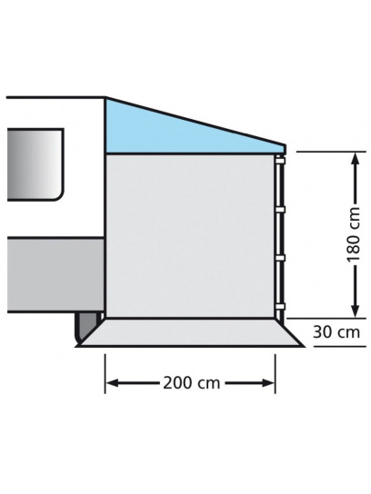 Ścianka boczna z oknem do makizy kampera Sidewall Campers 200x180 - EuroTrail