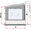 Ścianka boczna z oknem do markizy - Side W Pro Shade F45/F65/F80s Prawa strona - Fiamma