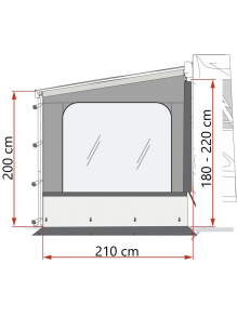 Ścianka boczna z oknem do markizy - Side W Pro F35 Van - Fiamma