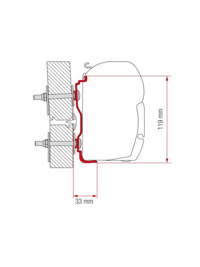 Adapter do markizy F45/F70 Hymer 300 2016r - Fiamma