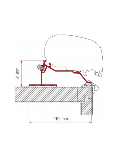 Adapter do markizy F80/F65 Caravan Roof 320 - Fiamma