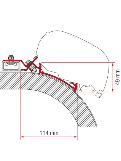 Adapter do markizy F80/F65 Rapido Distinction 490 - Fiamma