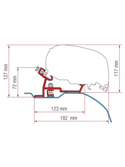 Adapter do markizy F80/F65 Kit Ducato/Jumper/Boxer H2 L2 / L3 od 06/2006 - Fiamma