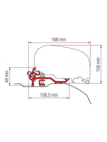 Adapter do markizy F80S Kit Ducato/Jumper/Boxer (H2 - L2 & L3) ->2006 - Fiamma