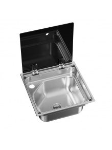 Zlewozmywak kwadratowy umywalka ze szklaną pokrywą CVS1350G
 Square Sink - Dometic