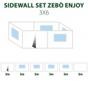 Ścianki boczne do altany namiotowej Sidewall set Zebo Enjoy Pro 3x6 - Brunner